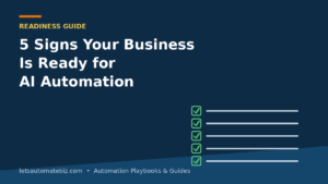 Checklist of five readiness signs for AI automation in a business