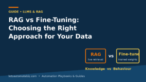 Diagram comparing RAG retrieval from a knowledge base versus fine-tuning a model's weights